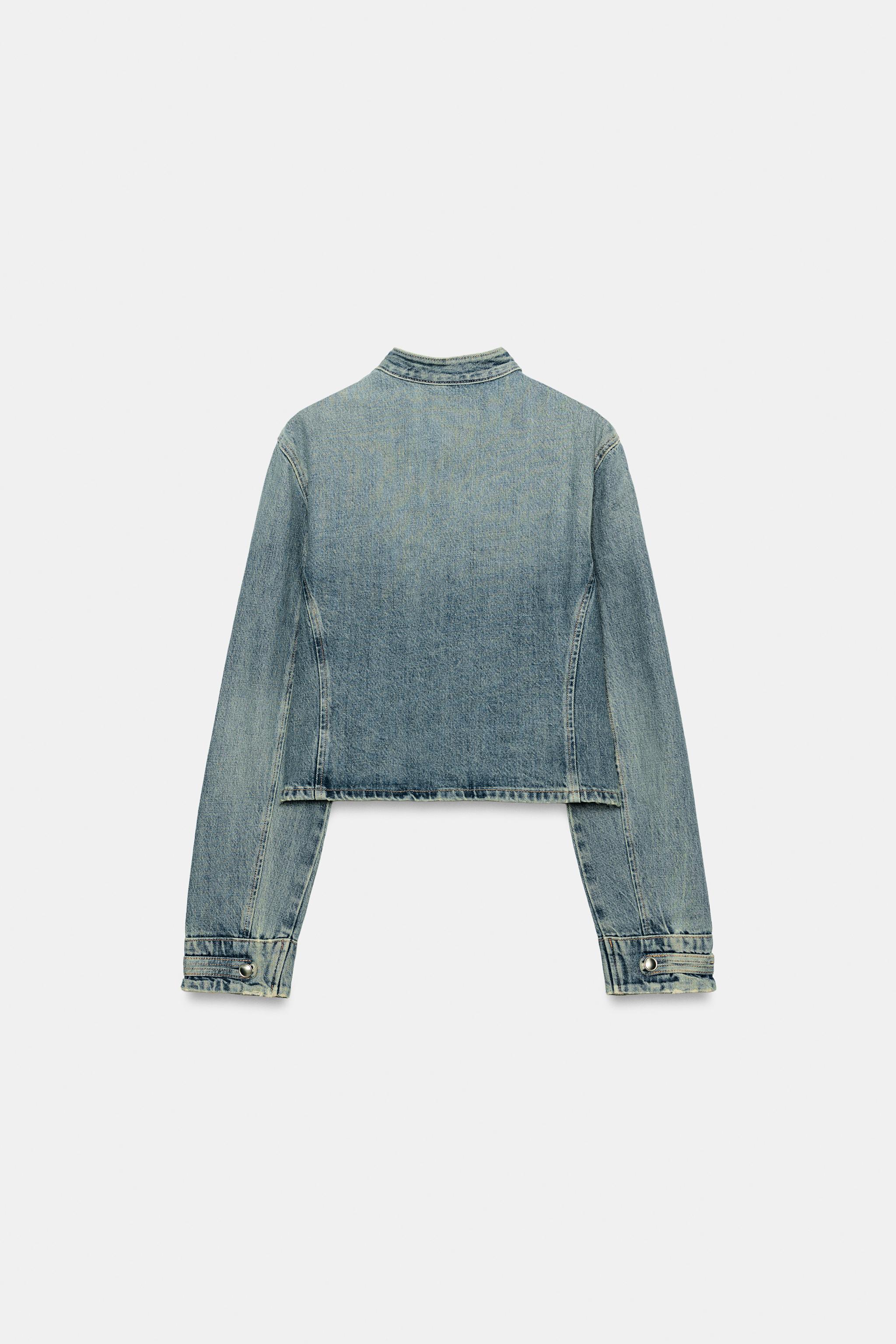 TRF FITTED DENIM JACKET WITH BUTTONS